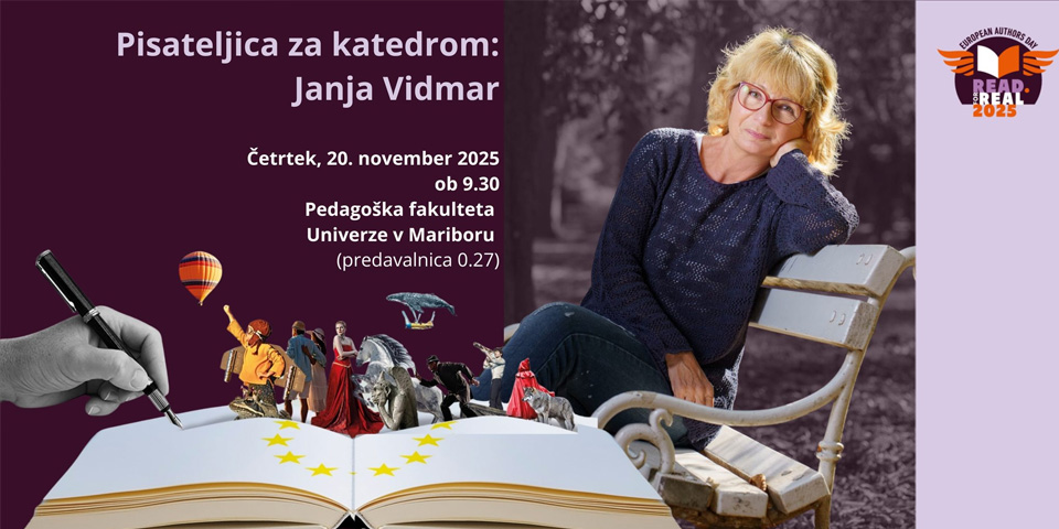 Pisateljica za katedrom: Janja Vidmar